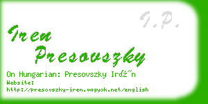 iren presovszky business card